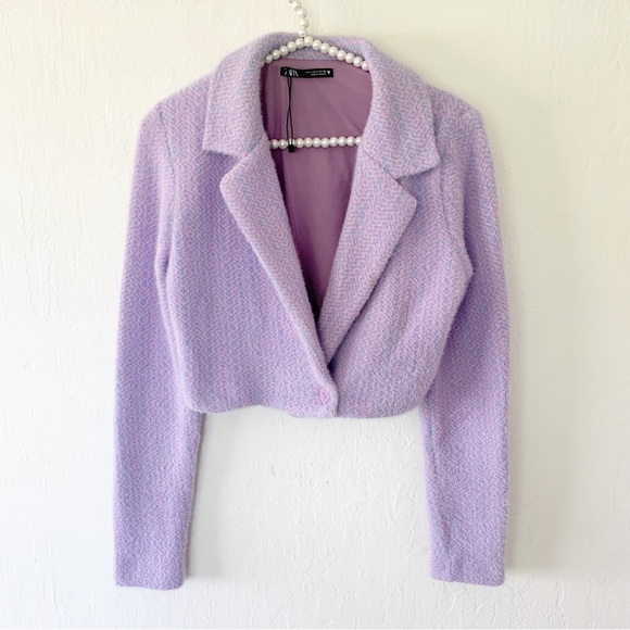 Zara Eyelash Crop Blazer Sweater - Picture 6 of 12